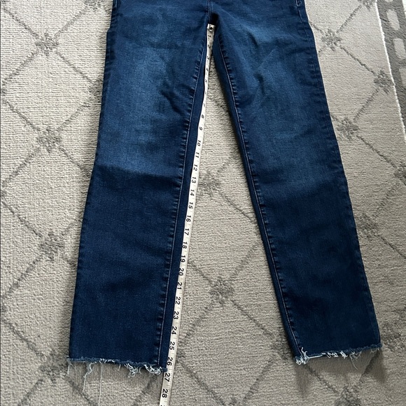 Good American Dark Blue Ankle Slim Jeans Raw Hem - Picture 6 of 10